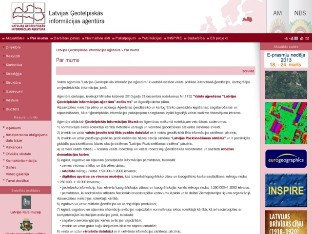 Latvijas Ģeotelpiskās informācijas aģentūra VA, 